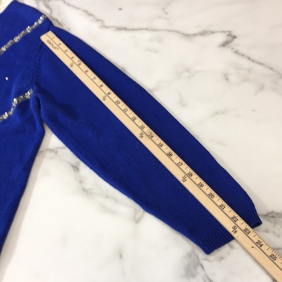 CB Plus Collections Blue Dove Knit Cardigan Womens 2X Holiday Beaded Sweater - Picture 10 of 10